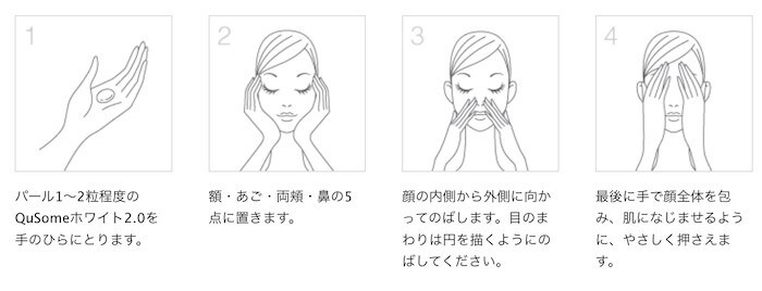 QuSomeホワイト2.0の使い方